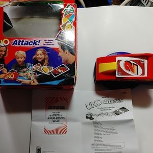 VTG Mattel "Uno Attack" Electronic Launcher Card Game Cards with box.Tested a